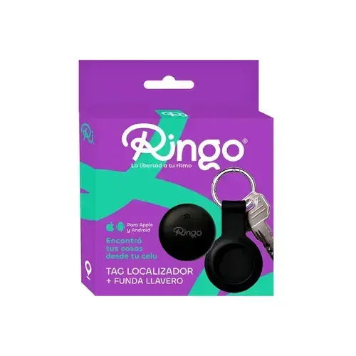 Localizador Tag Dual con funda llavero Negro