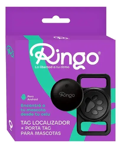 Localizador Tag Dual con funda para mascota Negro